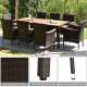 Costway 9PCS Patio Rattan Dining Set 8 Chairs Cushioned Acacia