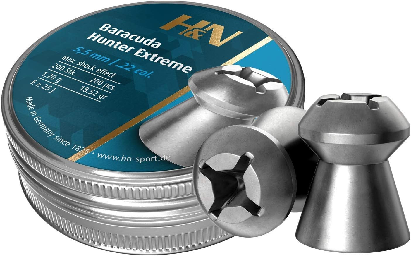 H&N Baracuda Hunter Extreme Hollowpoint Airgun Pellets.22/19.