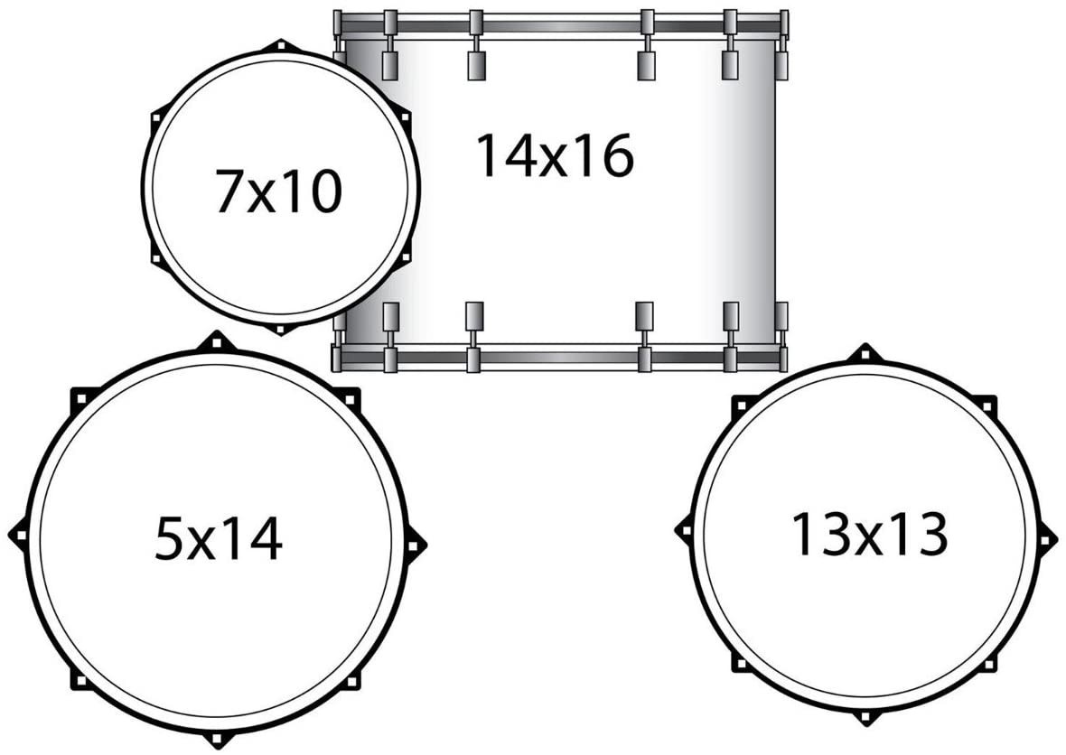 Ludwig Drum Shell Pack, Black Sparkle, inch (LC179X016)