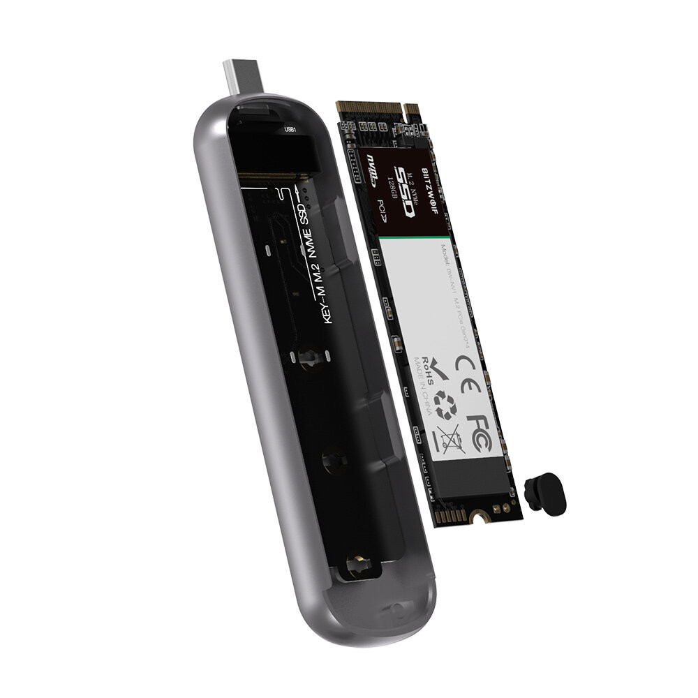 BlitzWolf® M.2 NVMe SSD External Enclosure M-Key Aluminum Alloy