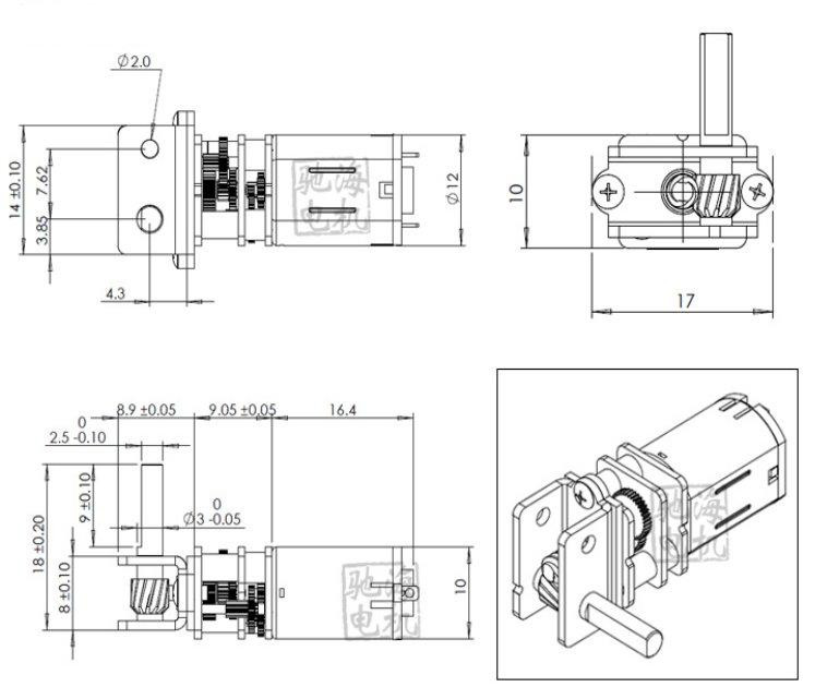 Chihai CHW-GM12-N20VA DC 6V 18rpm Worm Gear Motor Gear Box Worm