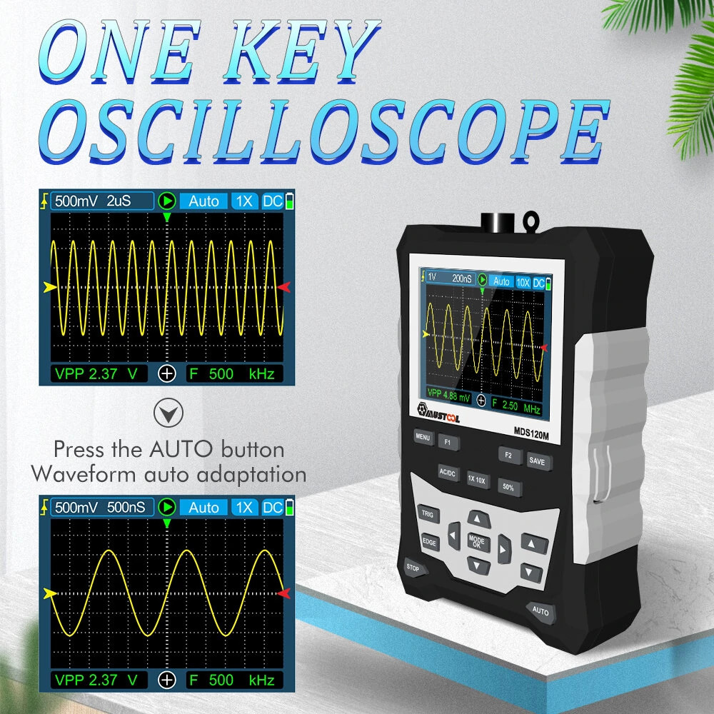 MUSTOOL MDS120M Professional Digital Oscilloscope 120MHz Analog
